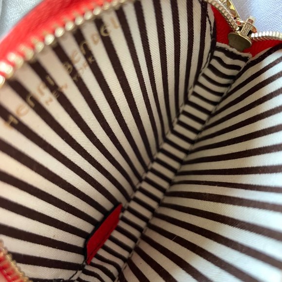 Henri Bendel Centennial Stripe Applique Flower Zip Pouch NEW - Picture 3 of 3